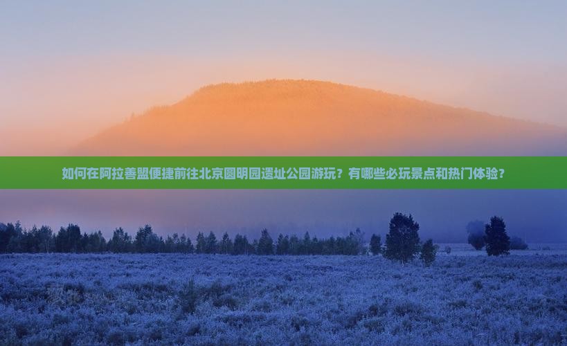 如何在阿拉善盟便捷前往北京圆明园遗址公园游玩？有哪些必玩景点和热门体验？