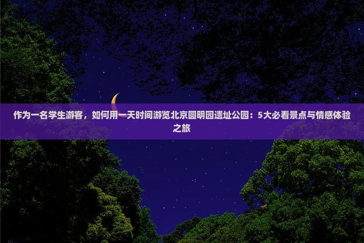 作为一名学生游客，如何用一天时间游览北京圆明园遗址公园：5大必看景点与情感体验之旅