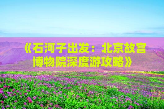 《石河子出发：北京故宫博物院深度游攻略》