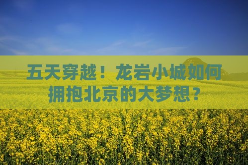 龙岩到北京五日游