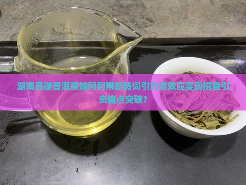 湖南高端普洱茶如何利用新热词引力波效应实现招商引资痛点突破？