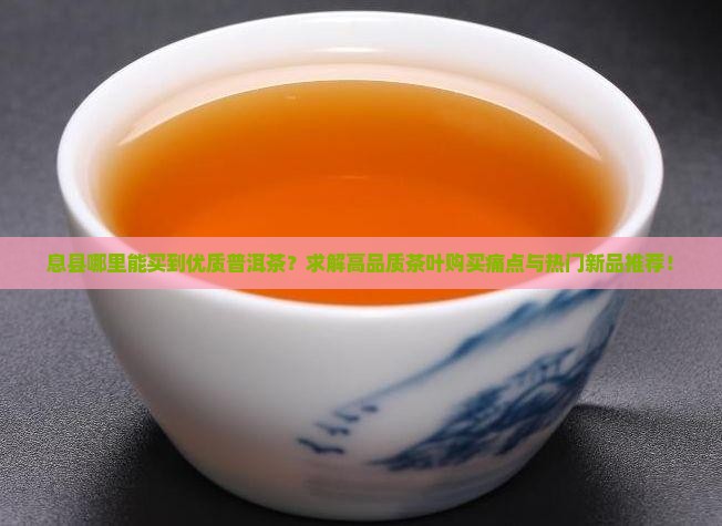 息县哪里能买到优质普洱茶？求解高品质茶叶购买痛点与热门新品推荐！