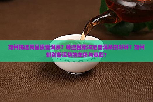 如何挑选高品质普洱茶？哪些因素决定普洱茶的好坏？如何辨别普洱茶的年份与真假？