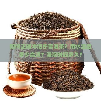 如何正确冲泡熟普洱茶？用水温度多少合适？浸泡时间多久？