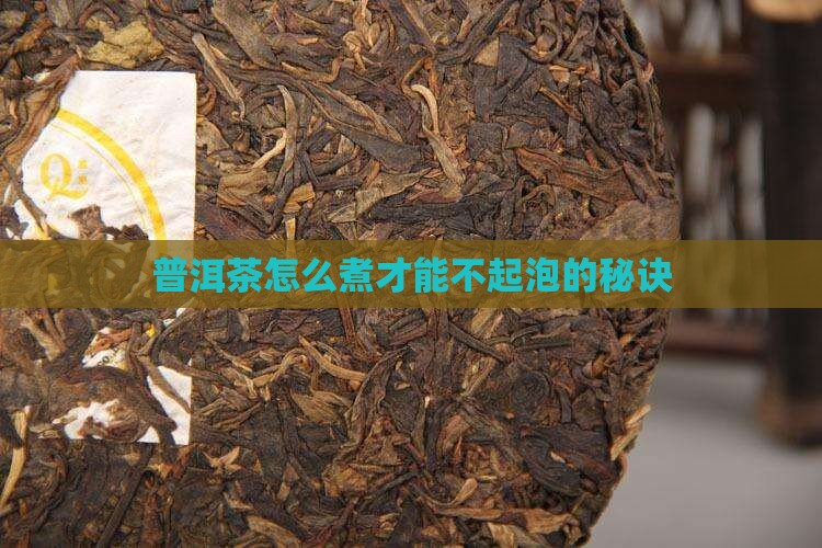 普洱茶怎么煮才能不起泡的秘诀