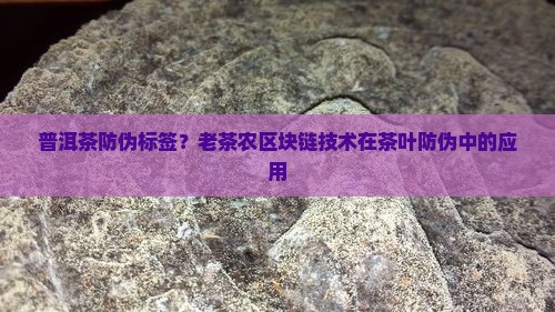 普洱茶防伪标签？老茶农区块链技术在茶叶防伪中的应用