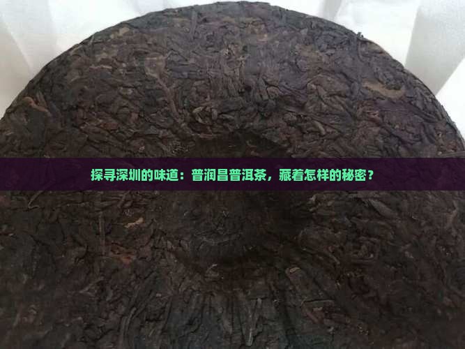 探寻深圳的味道：普润昌普洱茶，藏着怎样的秘密？