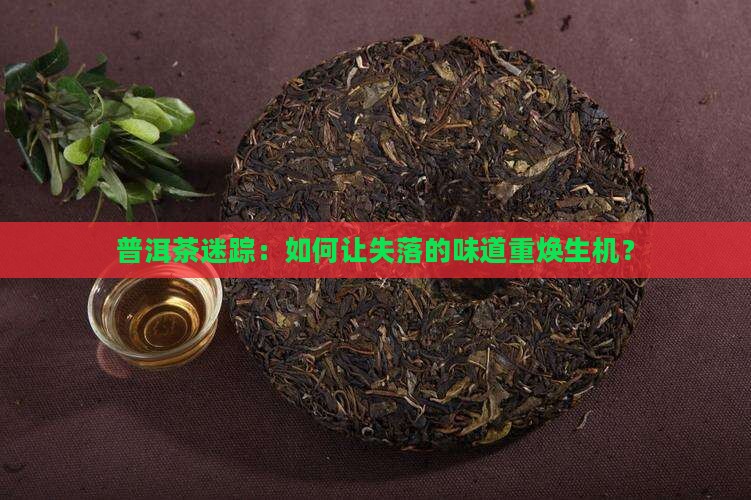 普洱茶迷踪：如何让失落的味道重焕生机？