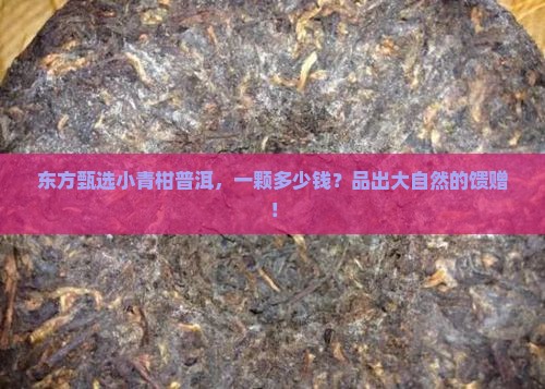 东方甄选小青柑普洱，一颗多少钱？品出大自然的馈赠！