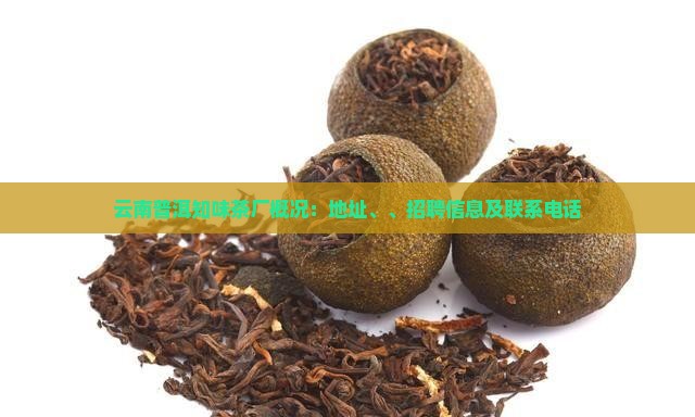 云南普洱知味茶厂概况：地址、、招聘信息及联系电话