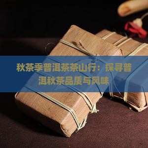 秋茶季普洱茶茶山行：探寻普洱秋茶品质与风味