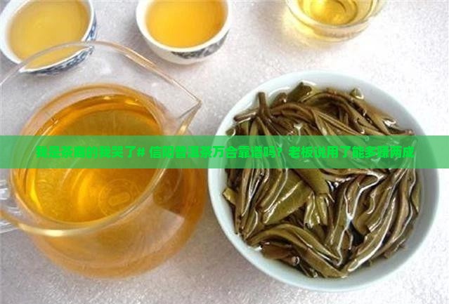 我是茶商的我哭了# 信阳普洱茶万合靠谱吗？老板说用了能多赚两成