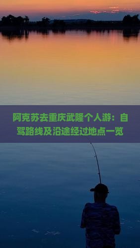 阿克苏去重庆武隆个人游：自驾路线及沿途经过地点一览