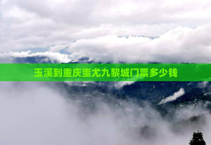 玉溪到重庆蚩尤九黎城门票