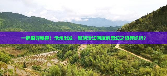 沧州到恩施清江画廊团体旅游