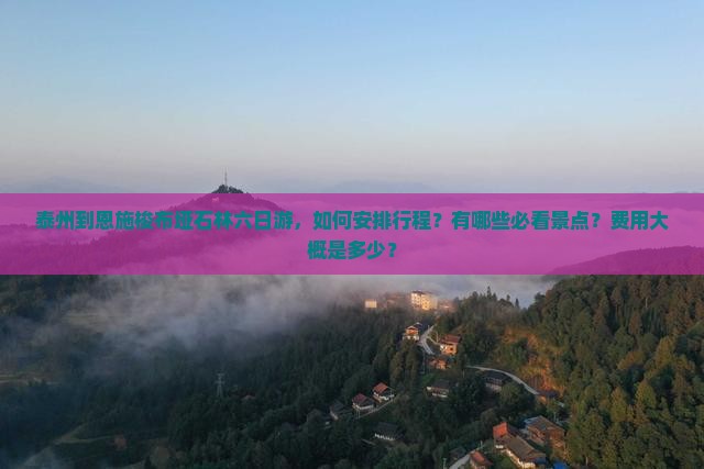 泰州到恩施梭布垭石林六日游