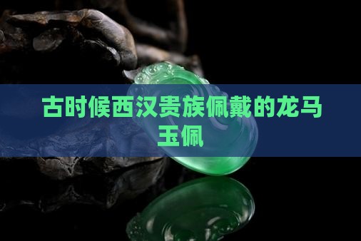 古时候西汉贵族佩戴的龙马玉佩