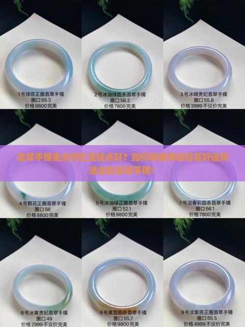 翡翠手镯重点好还是轻点好？如何根据用途和喜好选择适合的翡翠手镯？