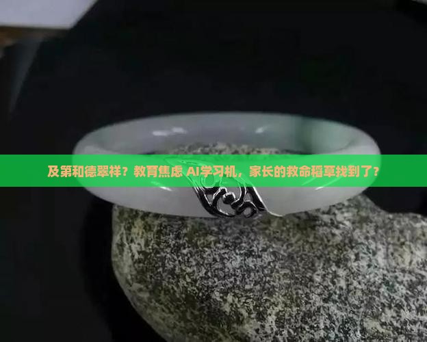 及第和德翠祥？教育焦虑+AI学习机，家长的救命稻草找到了？