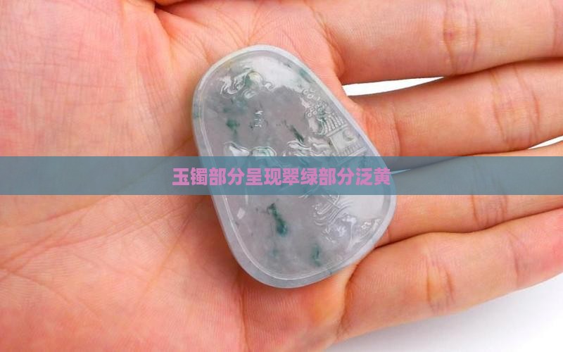 玉镯部分呈现翠绿部分泛黄