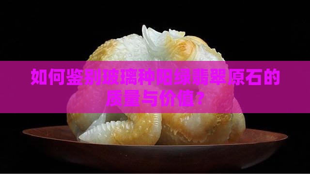 如何鉴别玻璃种阳绿翡翠原石的质量与价值？