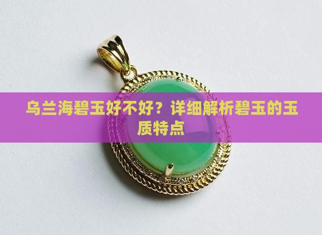 乌兰海碧玉好不好？详细解析碧玉的玉质特点