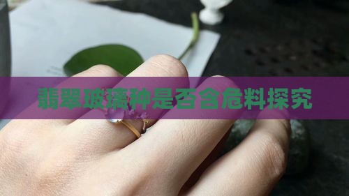 翡翠玻璃种是否含危料探究
