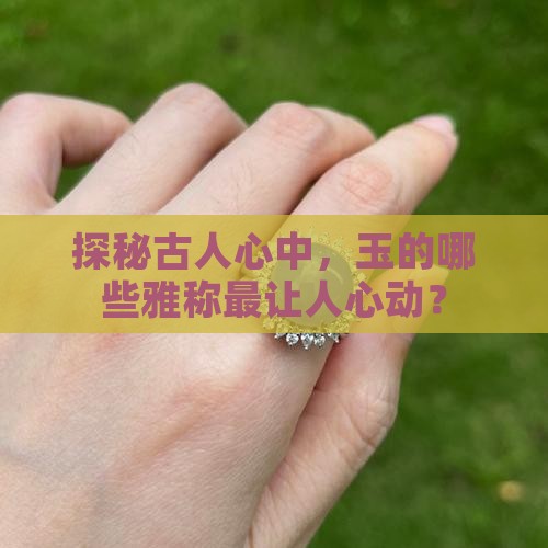 探秘古人心中，玉的哪些雅称最让人心动？