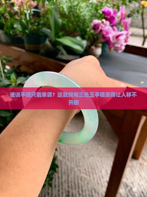 谁说手镯只能单调？这款绚旬三色玉手镯美得让人移不开眼