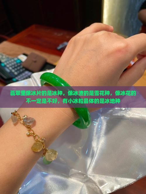 翡翠里像冰片的是冰种，像冰渣的是雪花种，像冰花的不一定是不好，有小冰粒晶体的是冰地种