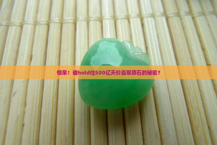 惊呆！谁hold住500亿天价翡翠原石的秘密？