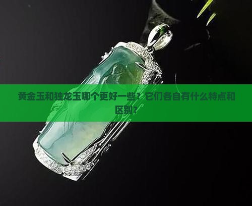 黄金玉和独龙玉哪个好一点