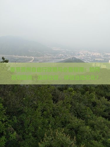 春节贵州自由行攻略与必备指南：如何规划路线、选择住宿、体验当地文化？