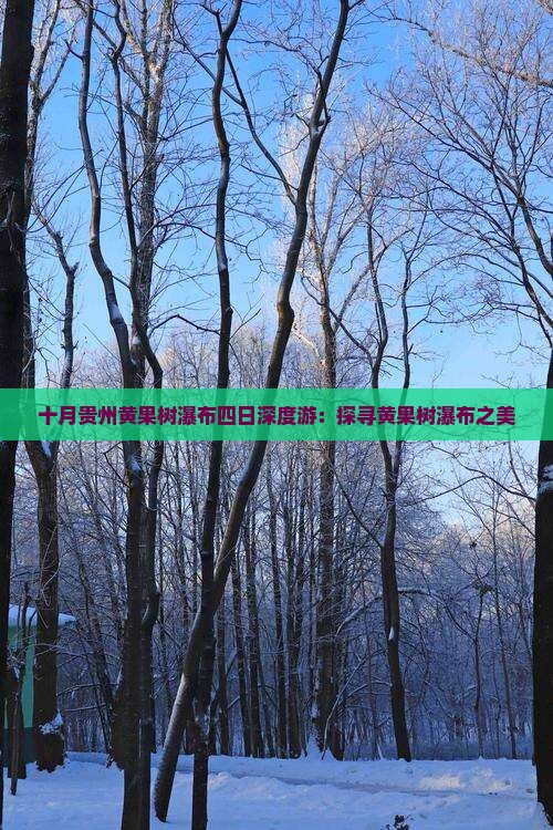 十月贵州黄果树瀑布四日深度游：探寻黄果树瀑布之美