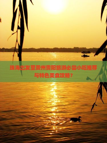 珠海出发至贵州贵阳旅游必尝小吃推荐与特色美食攻略？
