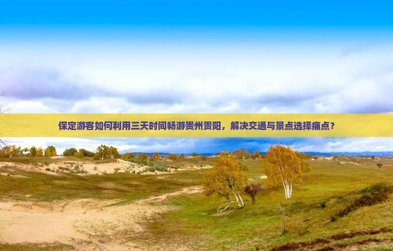 保定游客如何利用三天时间畅游贵州贵阳，解决交通与景点选择痛点？