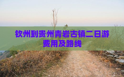 钦州到贵州青岩古镇二日游费用及路线