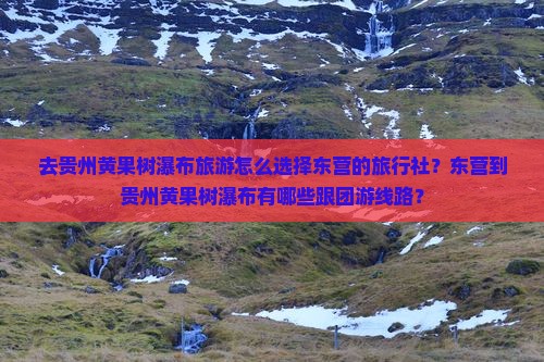 东营去贵州黄果树瀑布旅行社