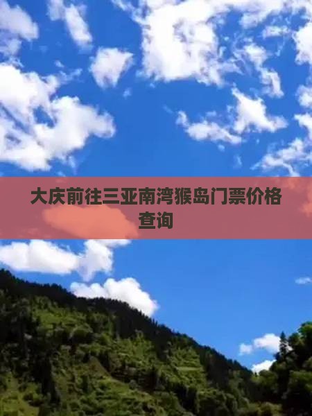 大庆前往三亚南湾猴岛门票价格查询