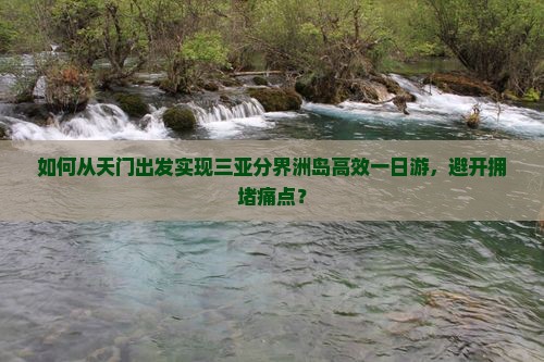 如何从天门出发实现三亚分界洲岛高效一日游，避开拥堵痛点？