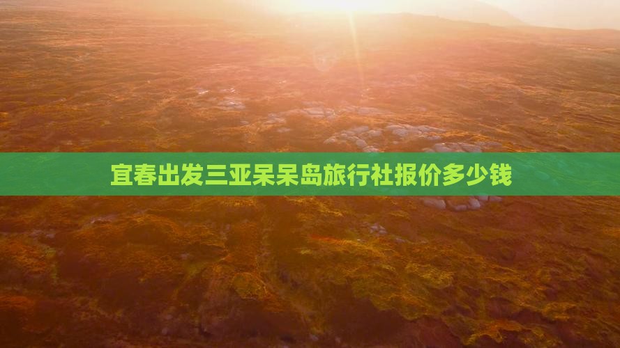 宜春出发三亚呆呆岛旅行社报价多少钱
