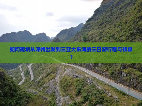 如何规划从漳州出发到三亚大东海的三日游行程与预算？