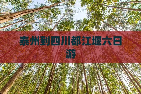 泰州到四川都江堰六日游