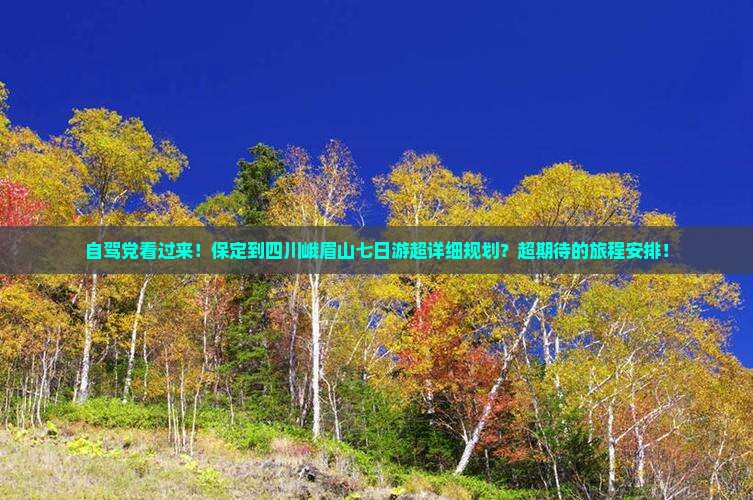 自驾党看过来！保定到四川峨眉山七日游超详细规划？超期待的旅程安排！