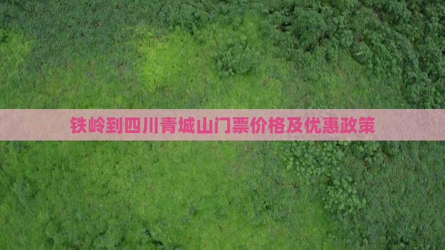 铁岭到四川青城山门票价格及优惠政策