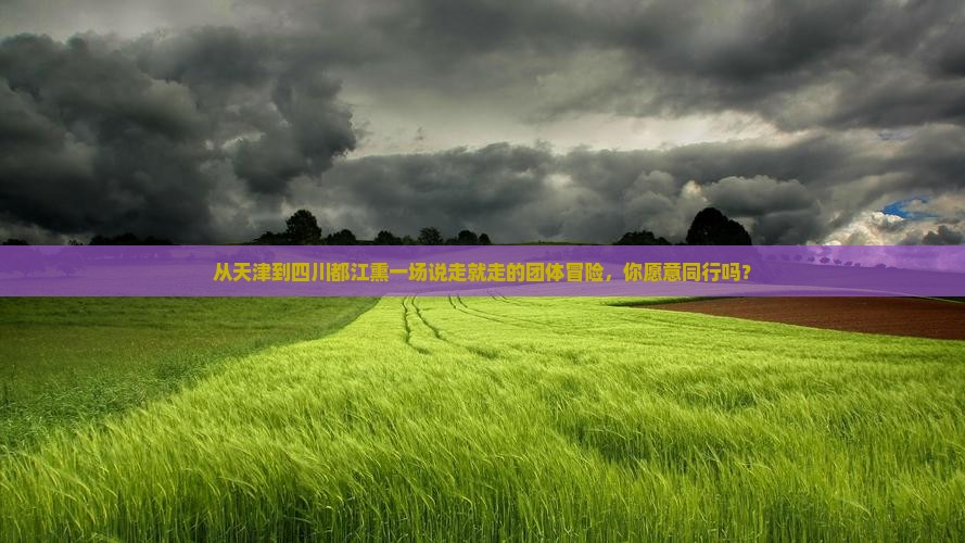 从天津到四川都江熏一场说走就走的团体冒险，你愿意同行吗？