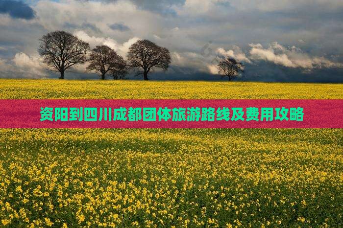 资阳到四川成都团体旅游路线及费用攻略