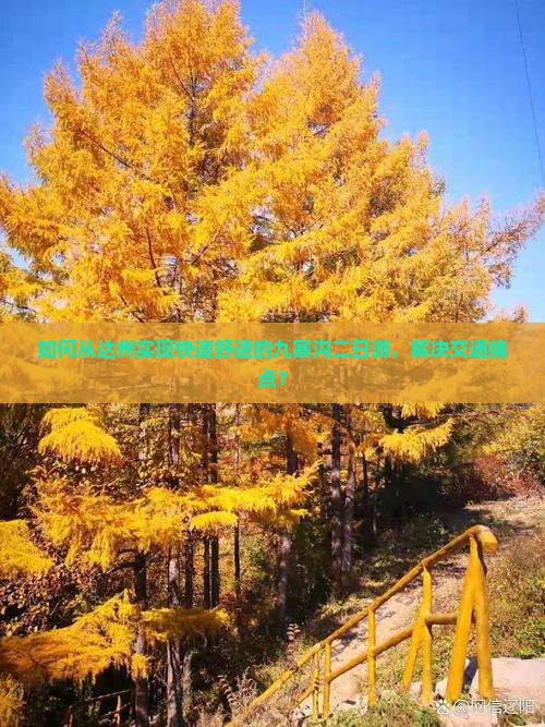 如何从达州实现快速舒适的九寨沟二日游，解决交通痛点？