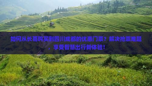 如何从长葛购买到四川成都的优惠门票？解决抢票难题，享受智慧出行新体验！