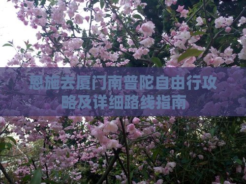 恩施去厦门南普陀自由行攻略及详细路线指南